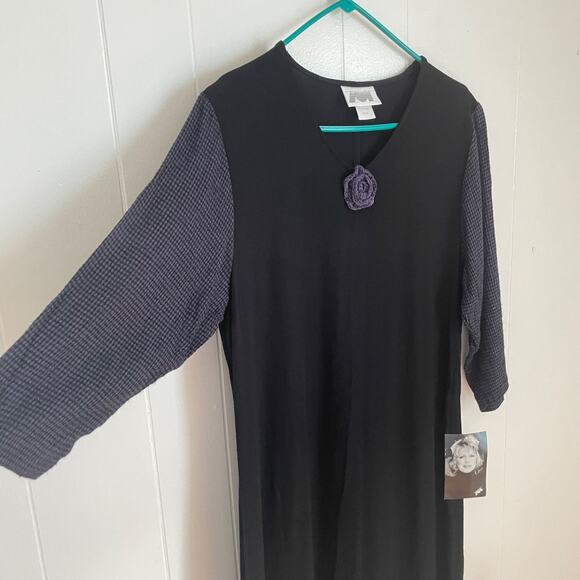 Vintage Zoe Maxi Dress NWT M Dark Fairy Gingham Rosette Detail Grunge Whimsigoth - Picture 4 of 10